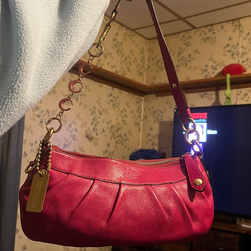 Coach Madison Hot Pink/Magenta Leather Shoulder Bag - Picture 9 of 15